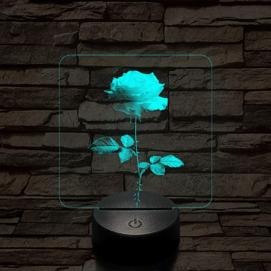 Szerelmes rózsa 7 színű valósághű 3D led lámpa