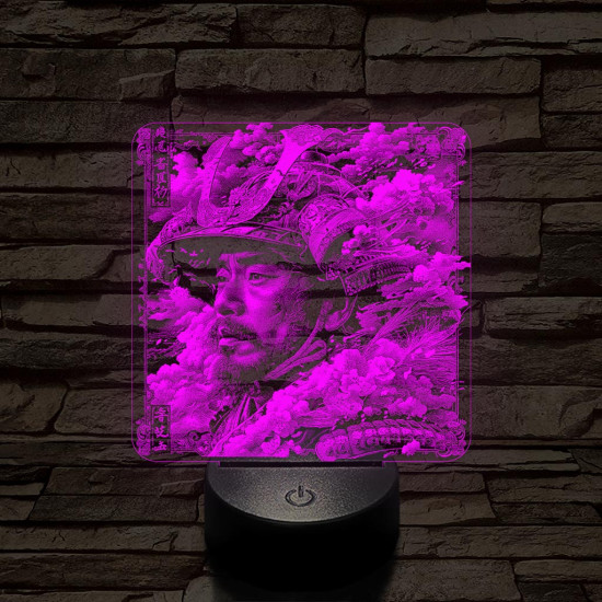 Szamuráj legenda 7 színű, valósághűen gravírozott 3D led lámpa