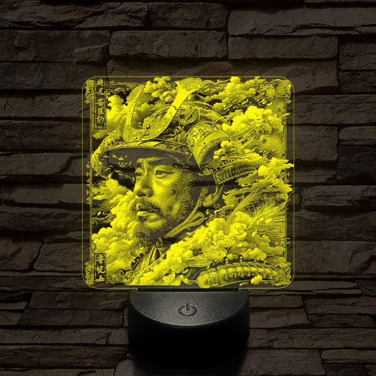 Szamuráj legenda 7 színű, valósághűen gravírozott 3D led lámpa