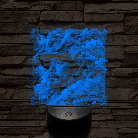 Szamuráj legenda 7 színű, valósághűen gravírozott 3D led lámpa