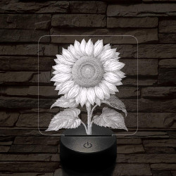 Napraforgó virág 7 színű valósághű 3D led lámpa