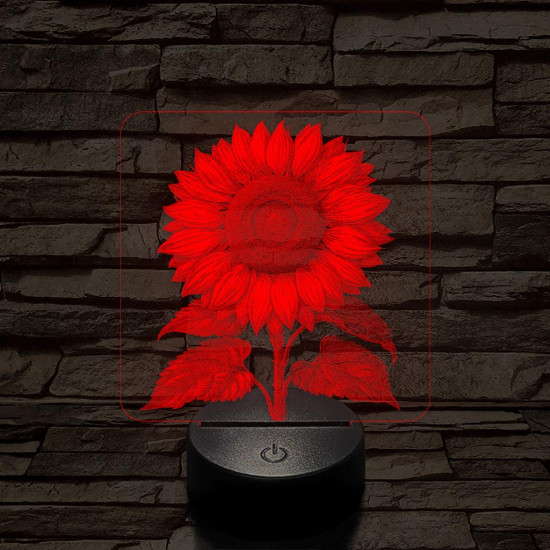 Napraforgó virág 7 színű valósághű 3D led lámpa
