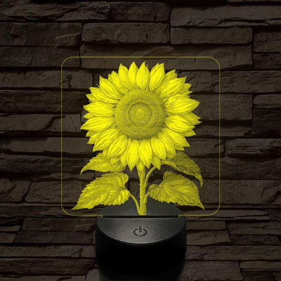 Napraforgó virág 7 színű valósághű 3D led lámpa