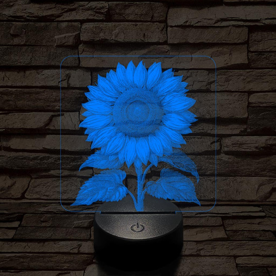 Napraforgó virág 7 színű valósághű 3D led lámpa