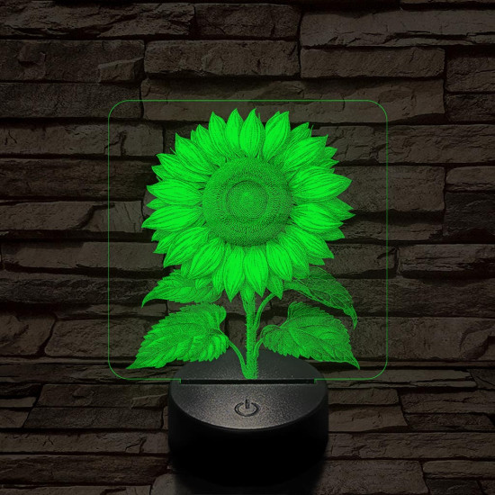 Napraforgó virág 7 színű valósághű 3D led lámpa