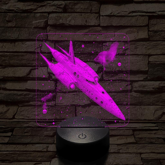 Sci-fi űrhajó7 színű valósághű 3D led lámpa