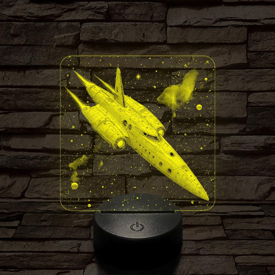 Sci-fi űrhajó7 színű valósághű 3D led lámpa