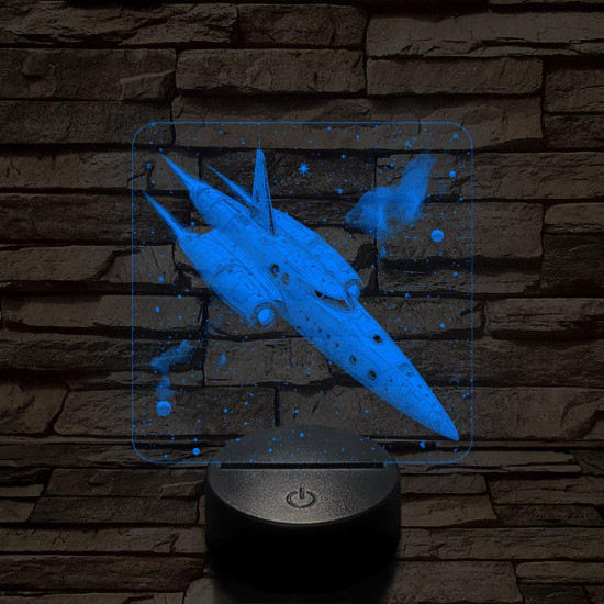 Sci-fi űrhajó7 színű valósághű 3D led lámpa