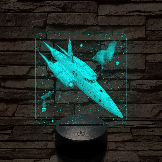 Sci-fi űrhajó7 színű valósághű 3D led lámpa