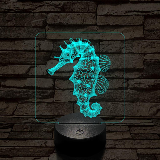 Csikóhal 7 színű valósághű 3D led lámpa