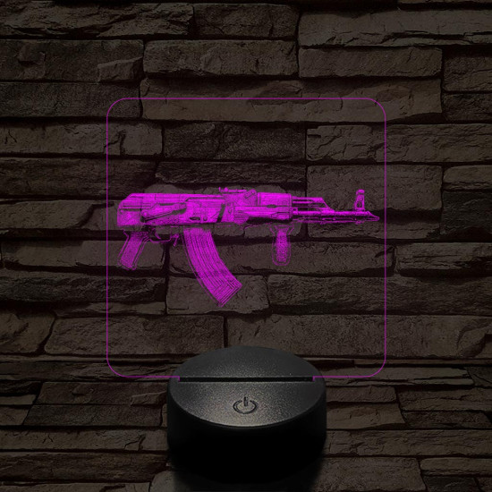 AKS-74  7 színű valósághű 3D led lámpa