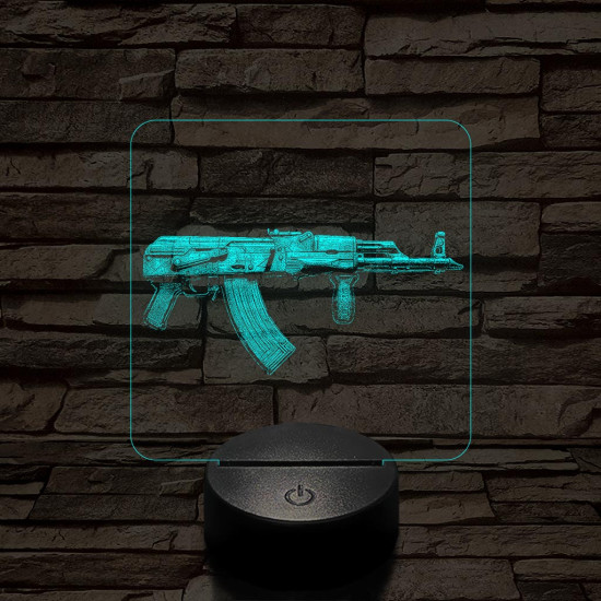 AKS-74  7 színű valósághű 3D led lámpa