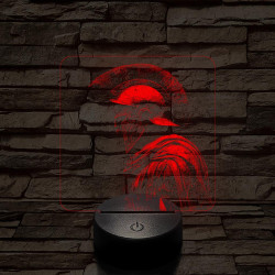 Elszánt spártai 7 színű, valósághűen gravírozott 3D led lámpa