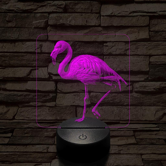 Flamingó madár 7 színű valósághű 3D led lámpa