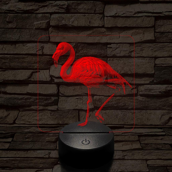 Flamingó madár 7 színű valósághű 3D led lámpa