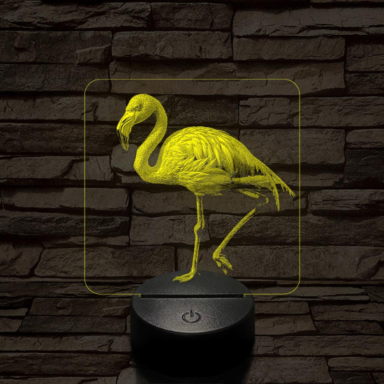 Flamingó madár 7 színű valósághű 3D led lámpa