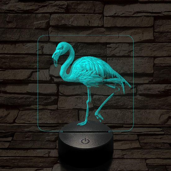 Flamingó madár 7 színű valósághű 3D led lámpa