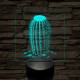Kaktusz virágával 7 színű valósághű 3D led lámpa