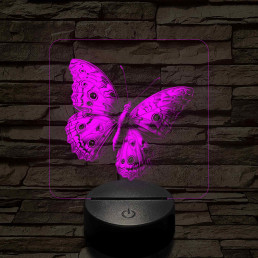 Lepke varázs 7 színű valósághű 3D led lámpa