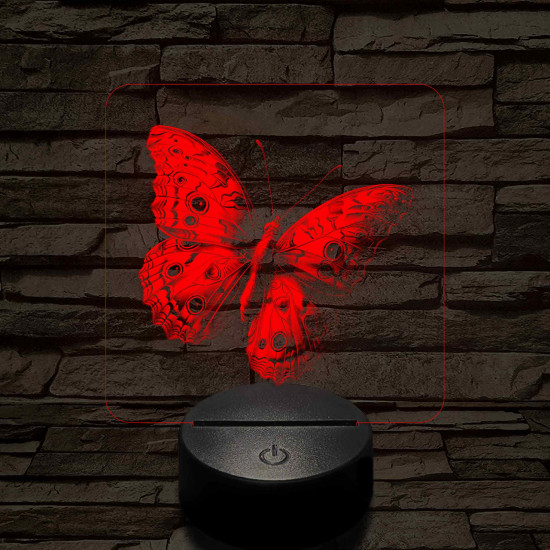 Lepke varázs 7 színű valósághű 3D led lámpa