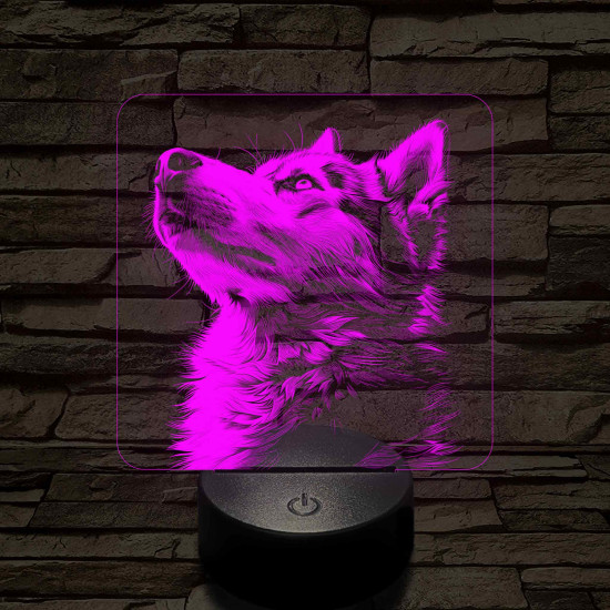 Husky profil 7 színű valósághű 3D led lámpa
