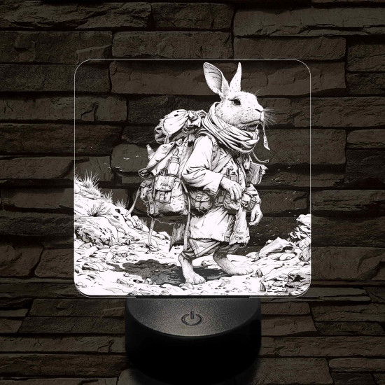 Nyuszi a kis felfedező 7 színű valósághű 3D led lámpa