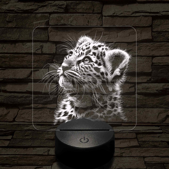 Kis leopárd 7 színű valósághű 3D led lámpa