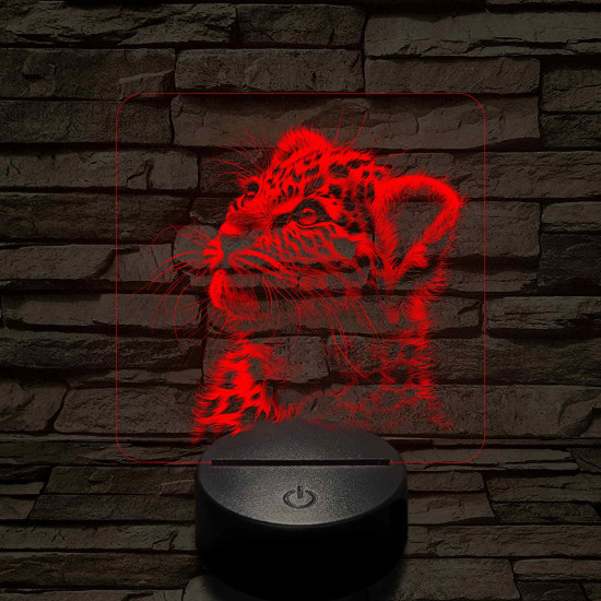 Kis leopárd 7 színű valósághű 3D led lámpa