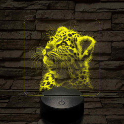 Kis leopárd 7 színű valósághű 3D led lámpa