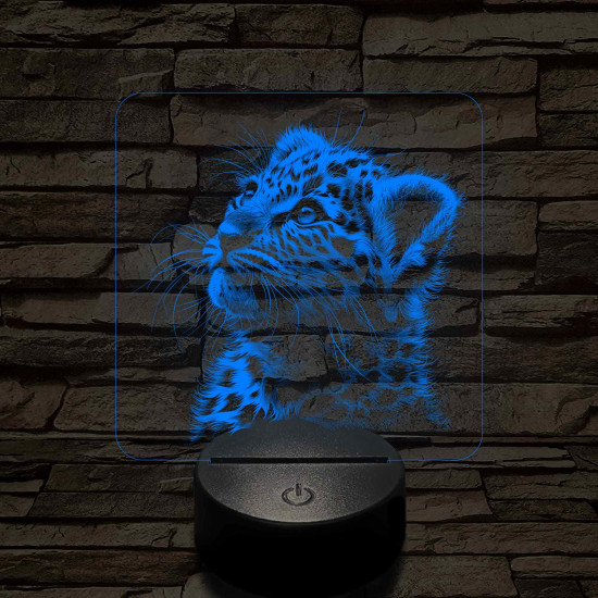 Kis leopárd 7 színű valósághű 3D led lámpa