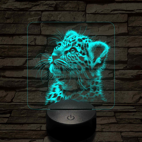 Kis leopárd 7 színű valósághű 3D led lámpa