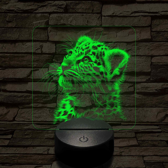 Kis leopárd 7 színű valósághű 3D led lámpa
