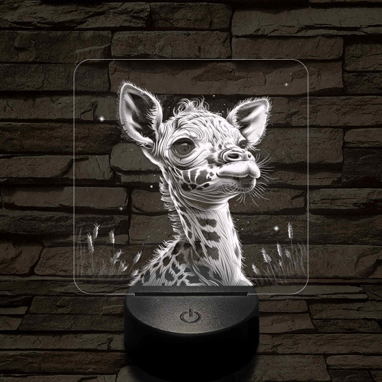 Kis zsiráf 7 színű valósághű 3D led lámpa