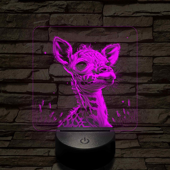 Kis zsiráf 7 színű valósághű 3D led lámpa
