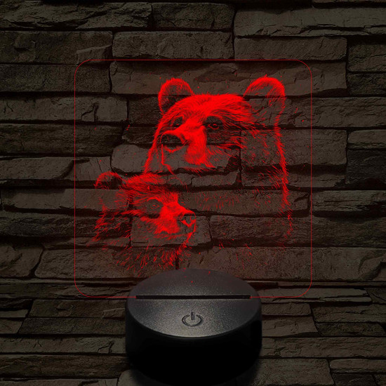 Medvebocs és medve mama 7 színű valósághű 3D led lámpa