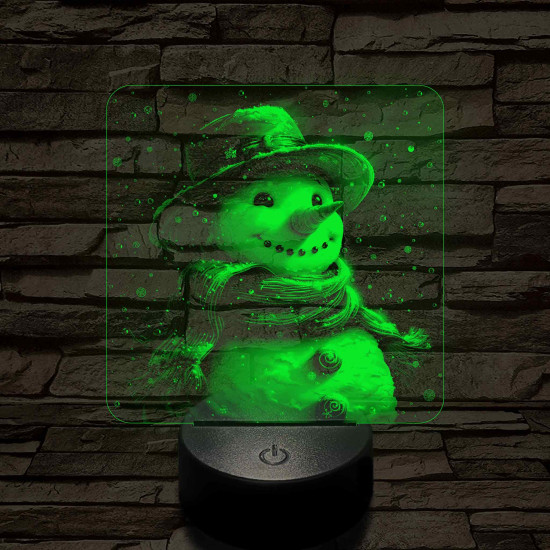 Cuki hóember 7 színű valósághű 3D led lámpa