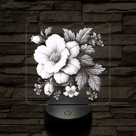 Virágok fénye 7 színű valósághű 3D led lámpa