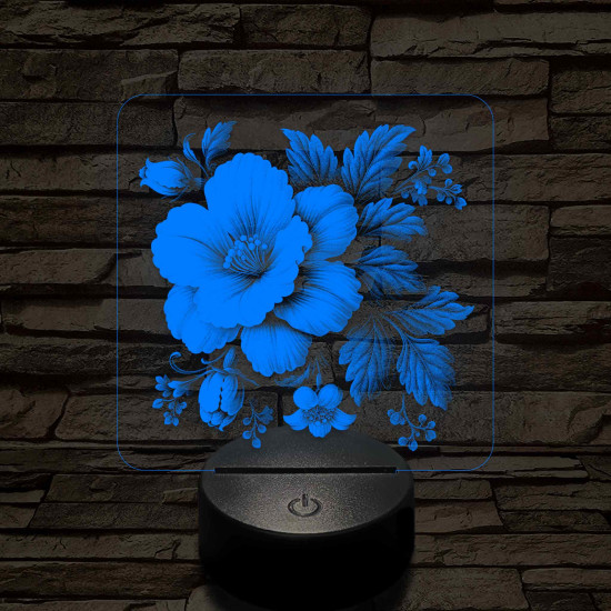Virágok fénye 7 színű valósághű 3D led lámpa