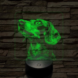 Rövid szőrű tacskó portré 7 színű valósághű 3D led lámpa