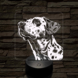 Dalmata portré 7 színű valósághű 3D led lámpa