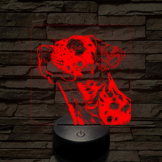 Dalmata portré 7 színű valósághű 3D led lámpa