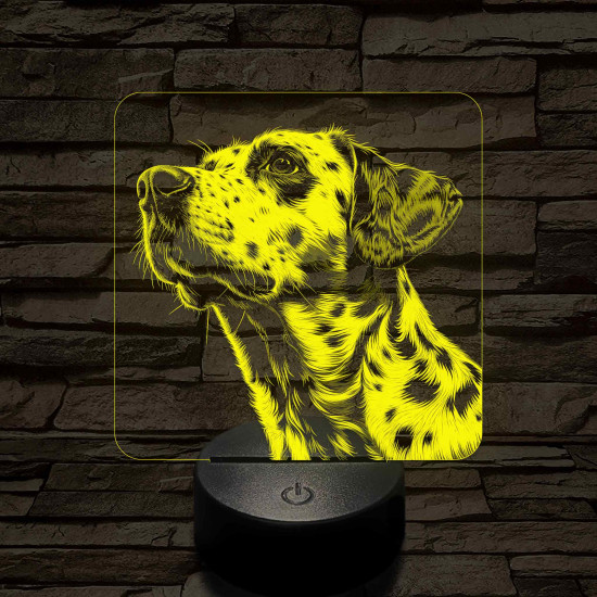Dalmata portré 7 színű valósághű 3D led lámpa