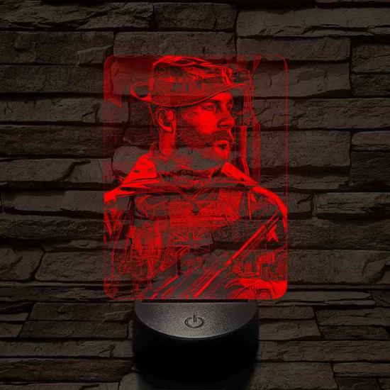 Call of Duty Price kapitány 7 színű valósághű 3D led lámpa