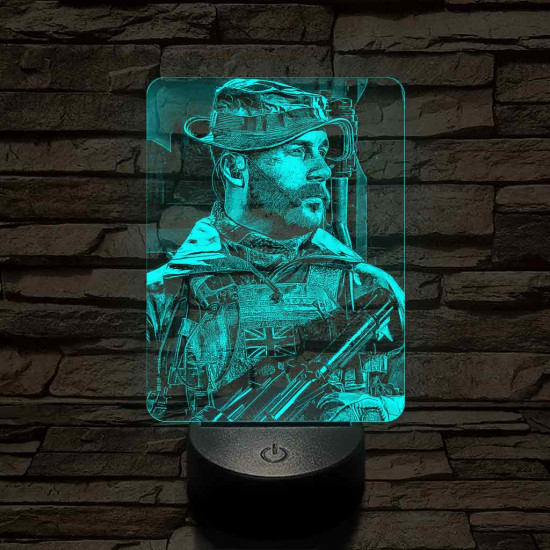 Call of Duty Price kapitány 7 színű valósághű 3D led lámpa