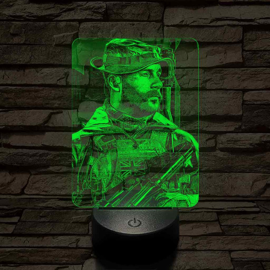 Call of Duty Price kapitány 7 színű valósághű 3D led lámpa