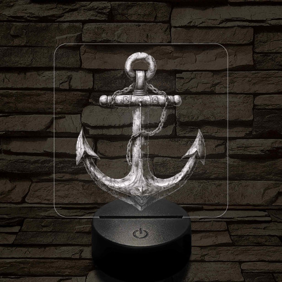 Acél horgony 7 színű valósághű 3D led lámpa