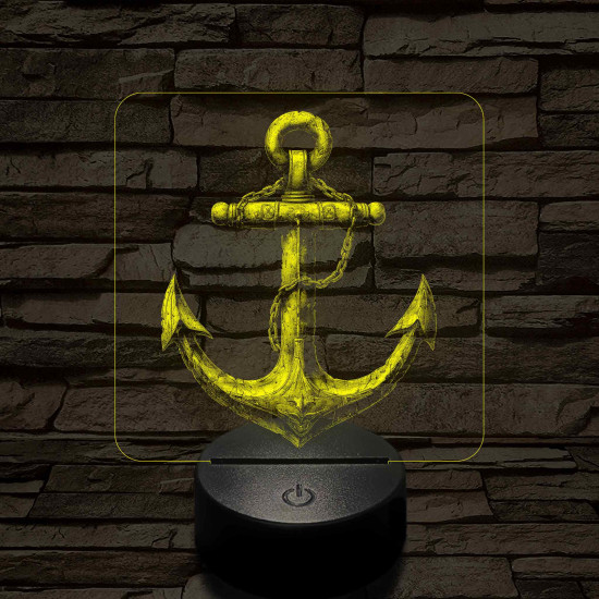 Acél horgony 7 színű valósághű 3D led lámpa