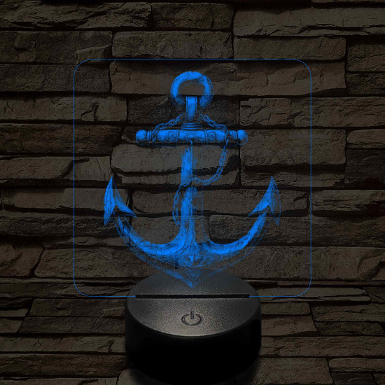 Acél horgony 7 színű valósághű 3D led lámpa