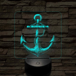 Acél horgony 7 színű valósághű 3D led lámpa