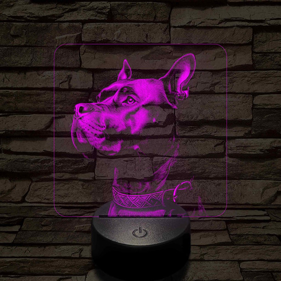 Cane corso masztiff portré 7 színű valósághű 3D led lámpa